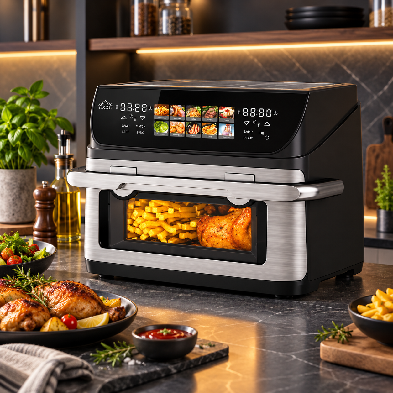 Friggitrice ad aria 10 litri 2400W con doppia zona di cottura indipendente FR3613D
