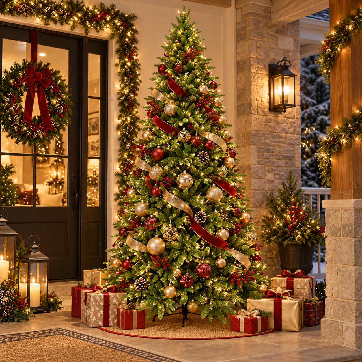 Albero di natale 2048 rami abete folto realistico h240 cm Matteo