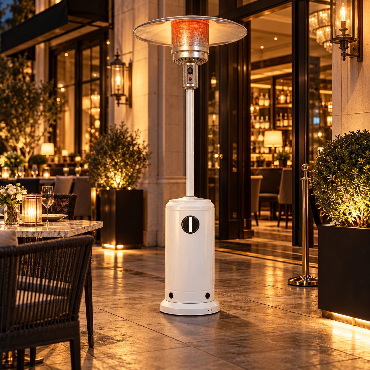 Réchaud à gaz thermopathe d'extérieur modèle champignon White Huston