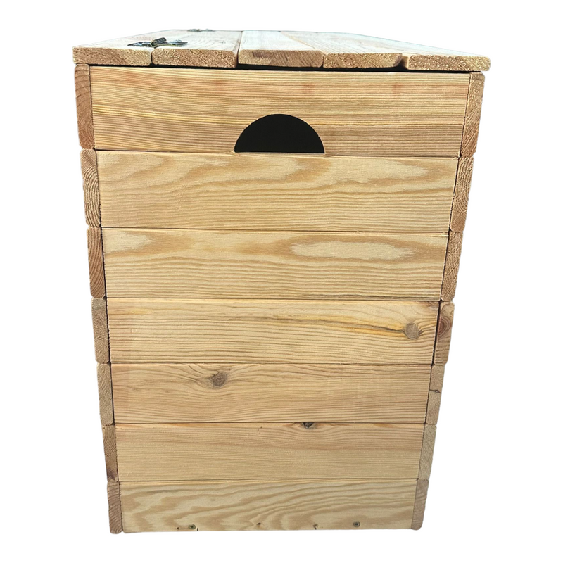 Baule contenitore in legno di pino 75x50x33 cm con maniglie per il trasporto Quby