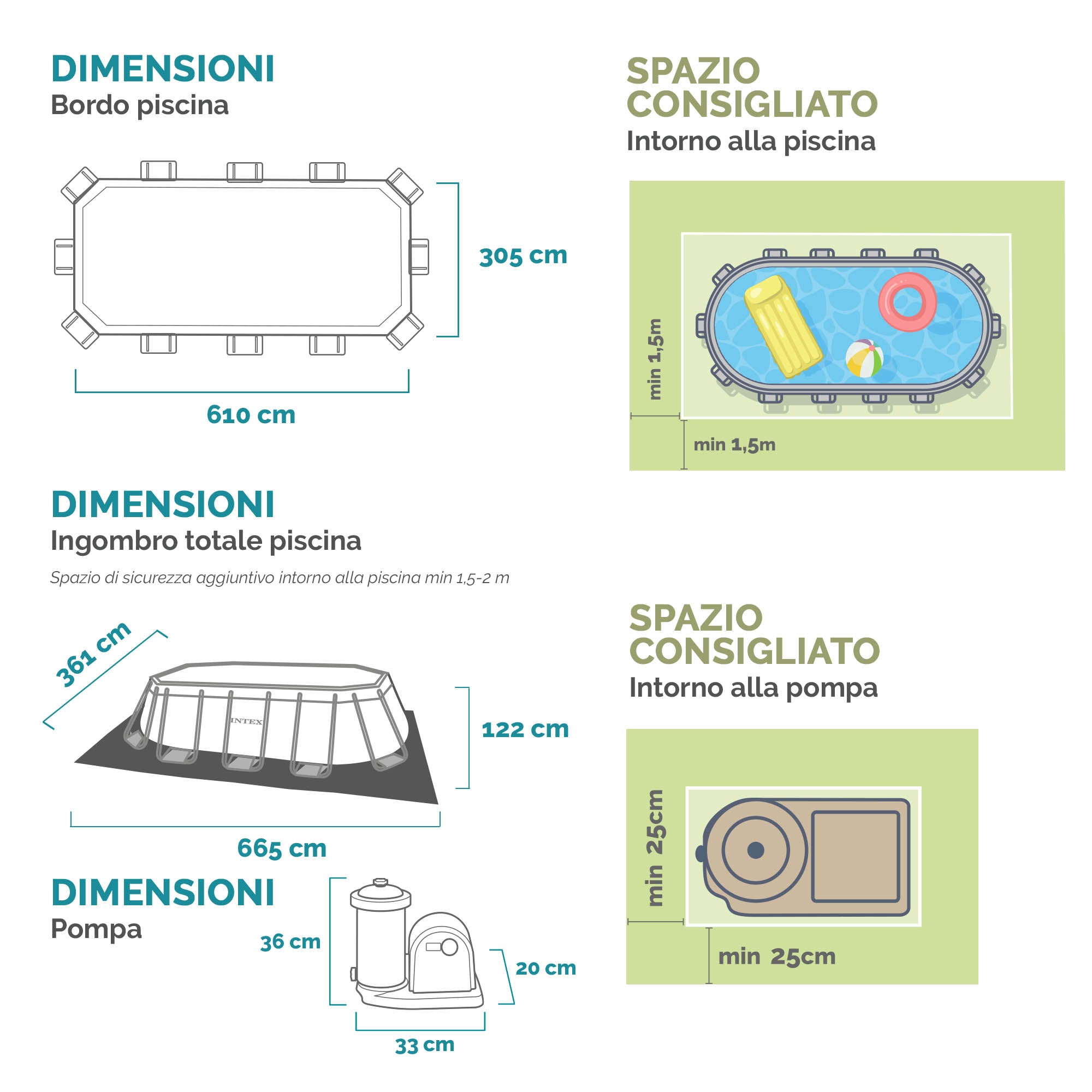 Piscine ovale avec structure 610x305xH122 cm cadre prisme INTEX26798 