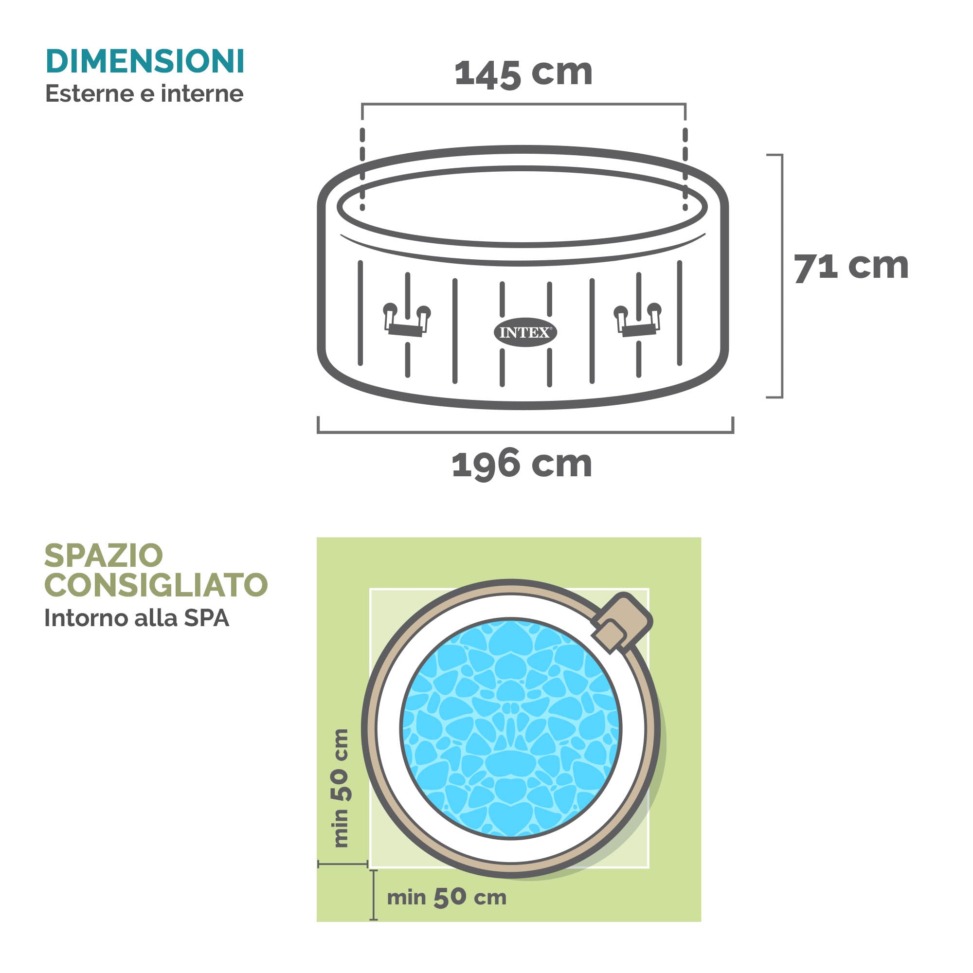 Piscine SPA hydromassante 4 places beige Ø196xH71 cm "Pure Spa Bubble Massage" INTEX28426 