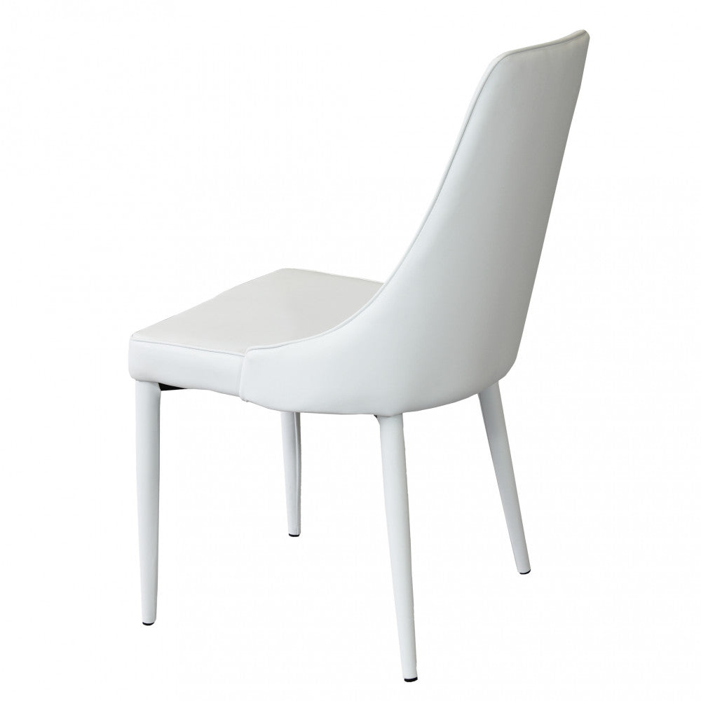 Grande chaise d'intérieur avec structure en acier et assise en éco-cuir rembourrée Claudia 