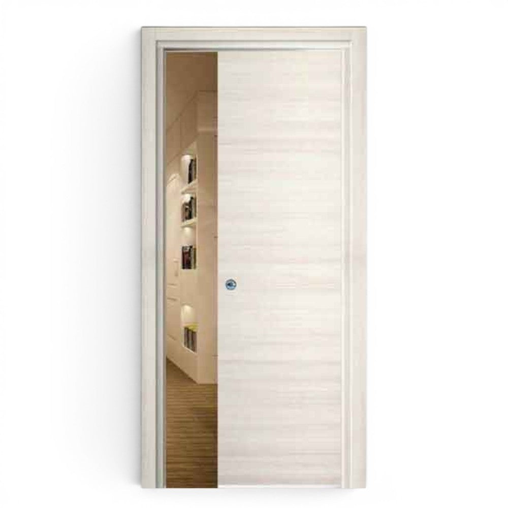 Porta da interno scorrevole reversibile palissandro bianca effetto liscio in MDF H210 cm