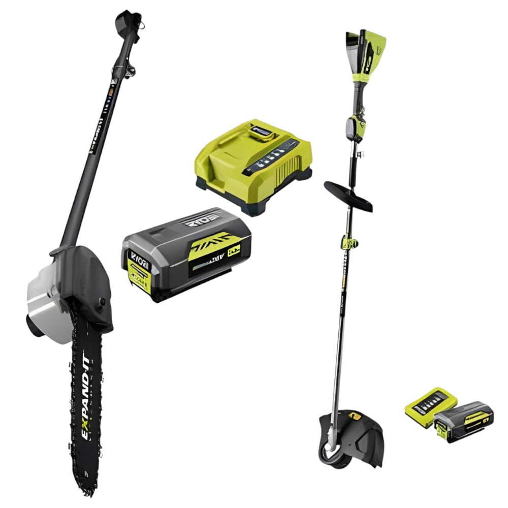 Kit 2in1 decespugliatore e sega asta potatura a batteria litio 36V
