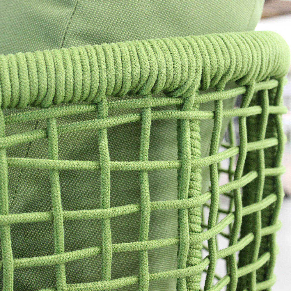 Salotto da giardino struttura in alluminio e rivestimento in corda pvc con cuscini inclusi Nova