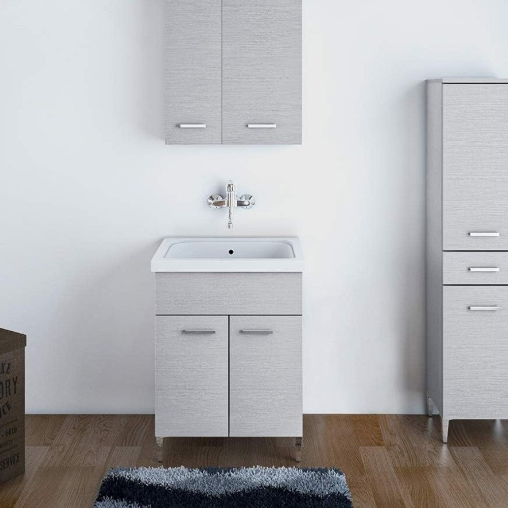 Lavabo avec essoreuse de salle de bain en céramique blanche