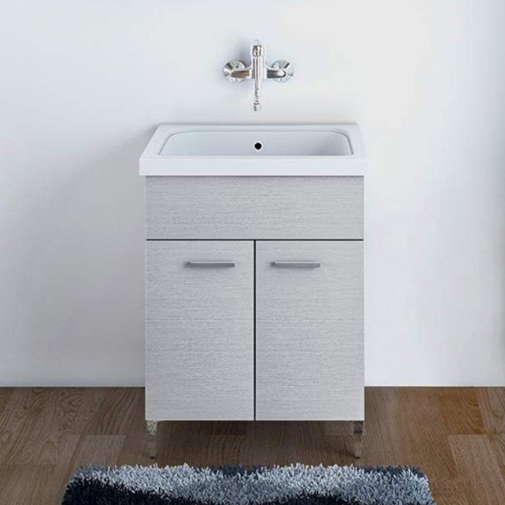 Lavabo avec essoreuse de salle de bain en céramique blanche