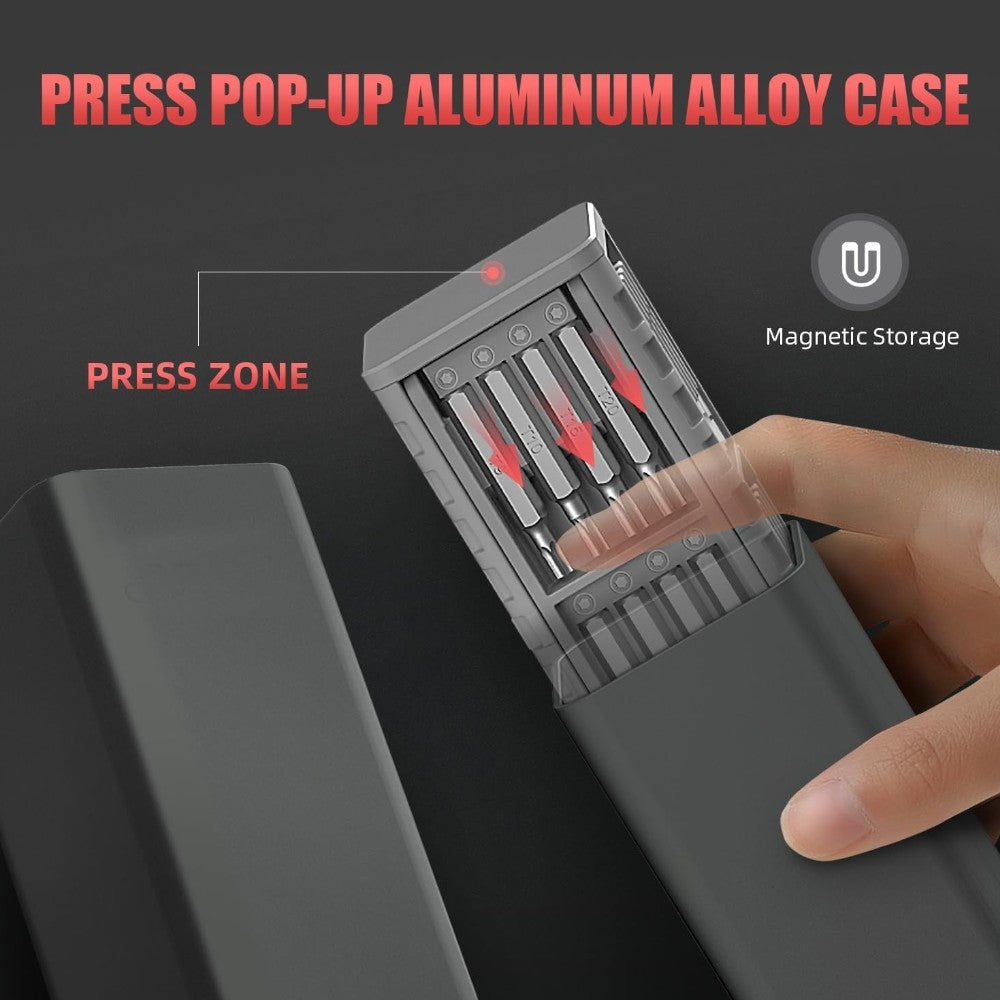 Mini cacciavite di precisione a batteria con inserti inclusi