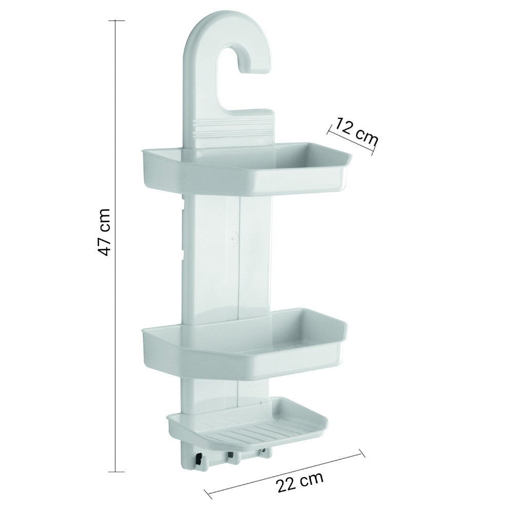 Etagère de douche 22x12xH47 cm en résine pour salle de bain
