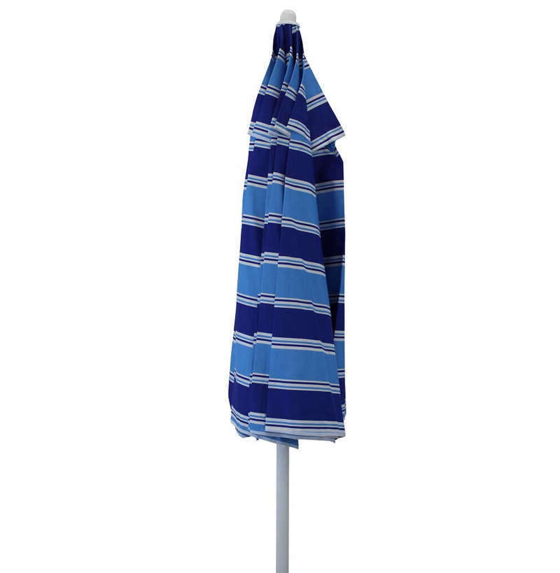 Ombrellone da spiaggia tondo 2 mt con palo in alluminio e telo in poliestere Blue Stripes