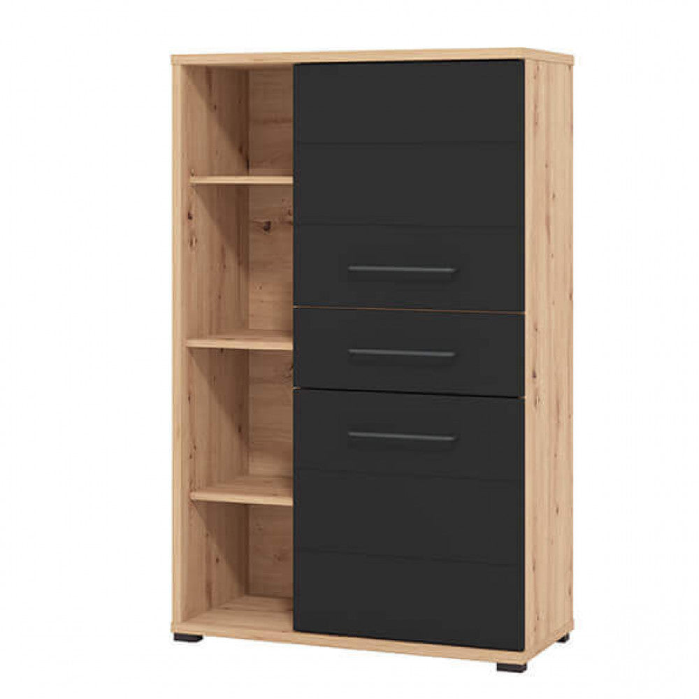 Armoire armoire d'intérieur Home avec 3 étagères, 2 portes et 1 tiroir en bois mélaminé bilaminé