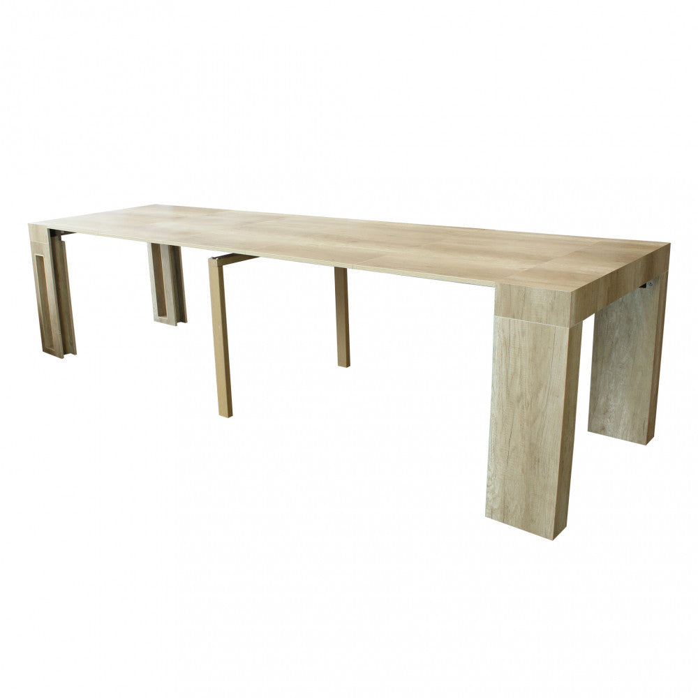 Tavolo consolle allungabile salvaspazio in mdf con struttura in metallo 90x50/300xH75 cm New Napoca