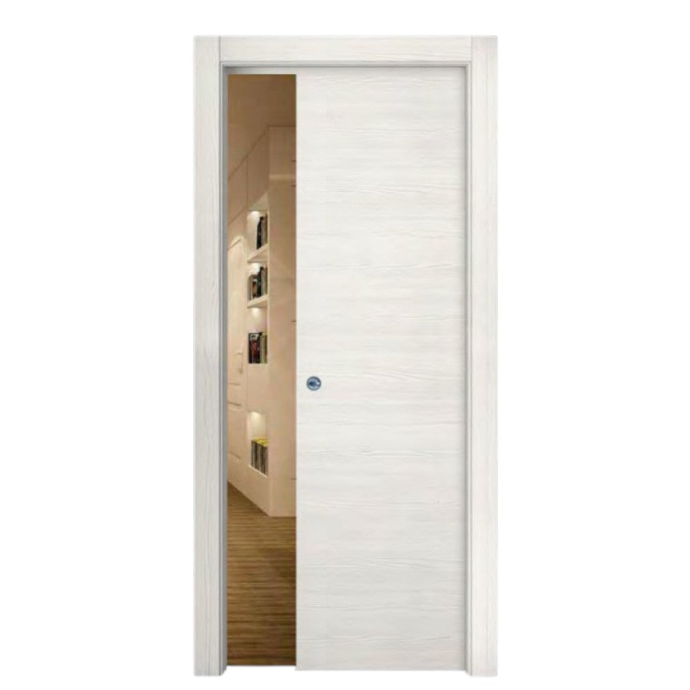 Porta da interno scorrevole reversibile olmo bianco effetto venato H210 cm