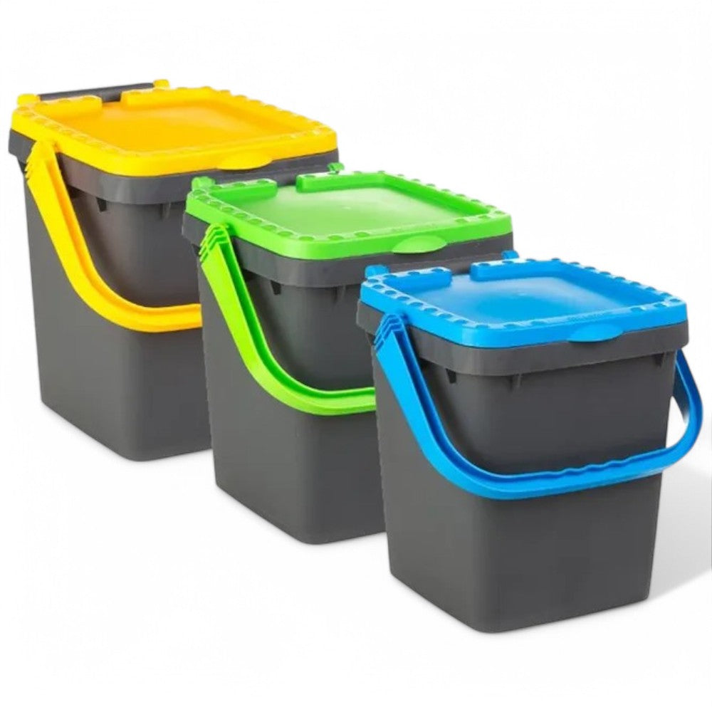 Poubelle Ecoplus pour collecte séparée des déchets Lt.35 - mm.430x360x435h - bleu