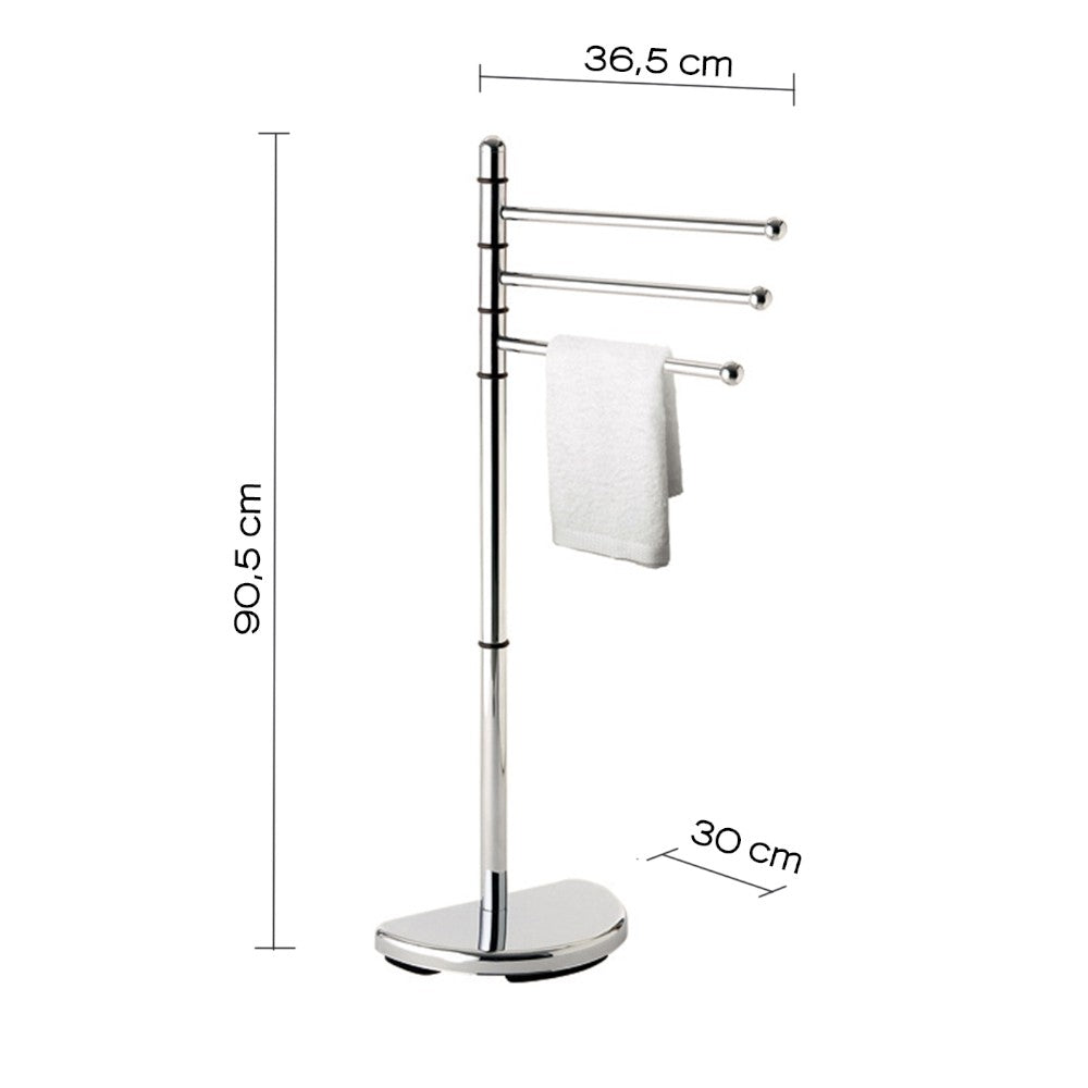 Porte-serviettes en acier chromé pour salle de bain