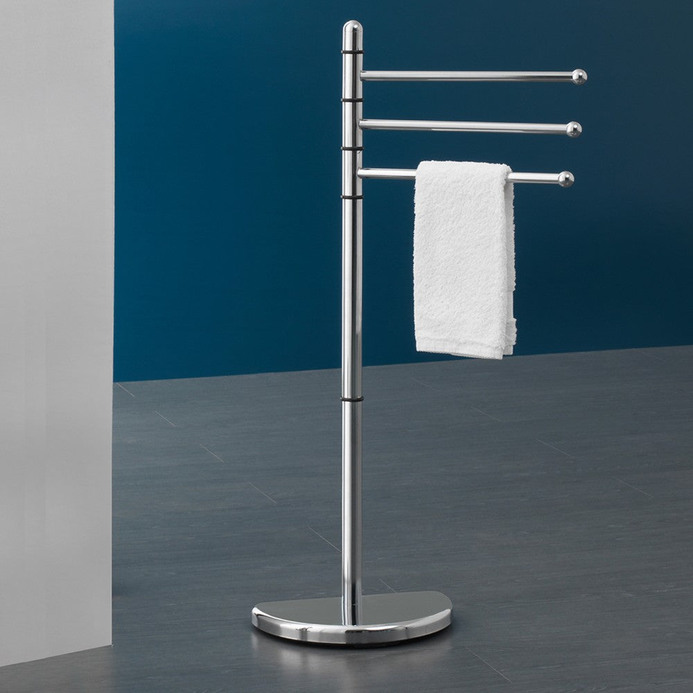 Porte-serviettes en acier chromé pour salle de bain