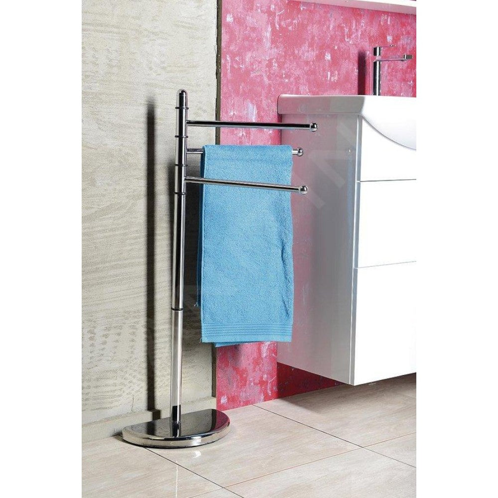 Porte-serviettes en acier chromé pour salle de bain