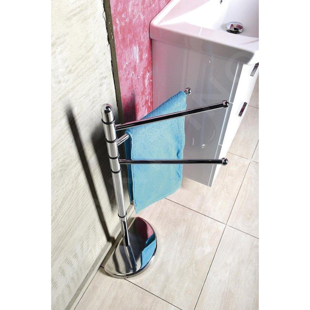 Porte-serviettes en acier chromé pour salle de bain