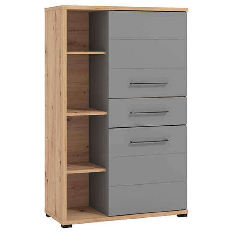 Armoire armoire d'intérieur Home avec 3 étagères, 2 portes et 1 tiroir en bois mélaminé bilaminé