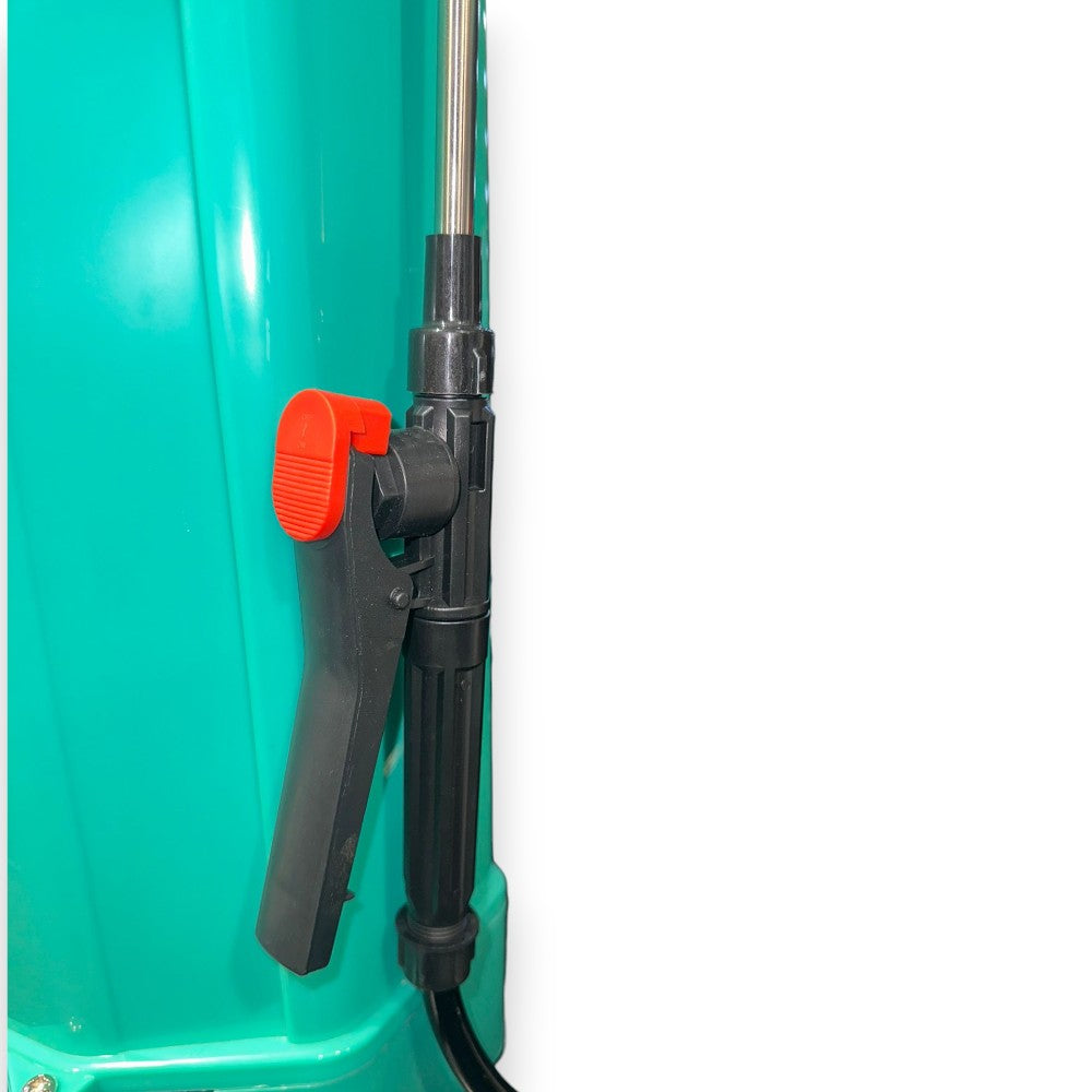 Pompe pulvérisateur à dos avec batterie 12v et lance en acier et laiton de 16 litres