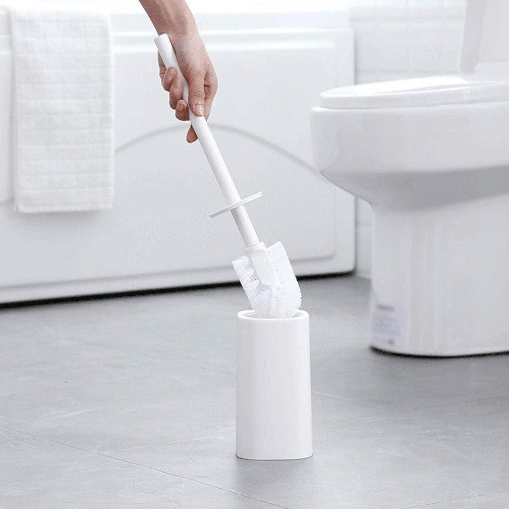 Porte-brosse de toilette 9,5x9,5x36,2 cm en résine pour salle de bain