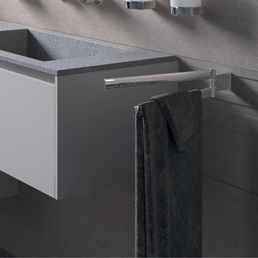 Portasalviette a snodo cromato per bagno in Cromall 36,5x1,5x7 cm