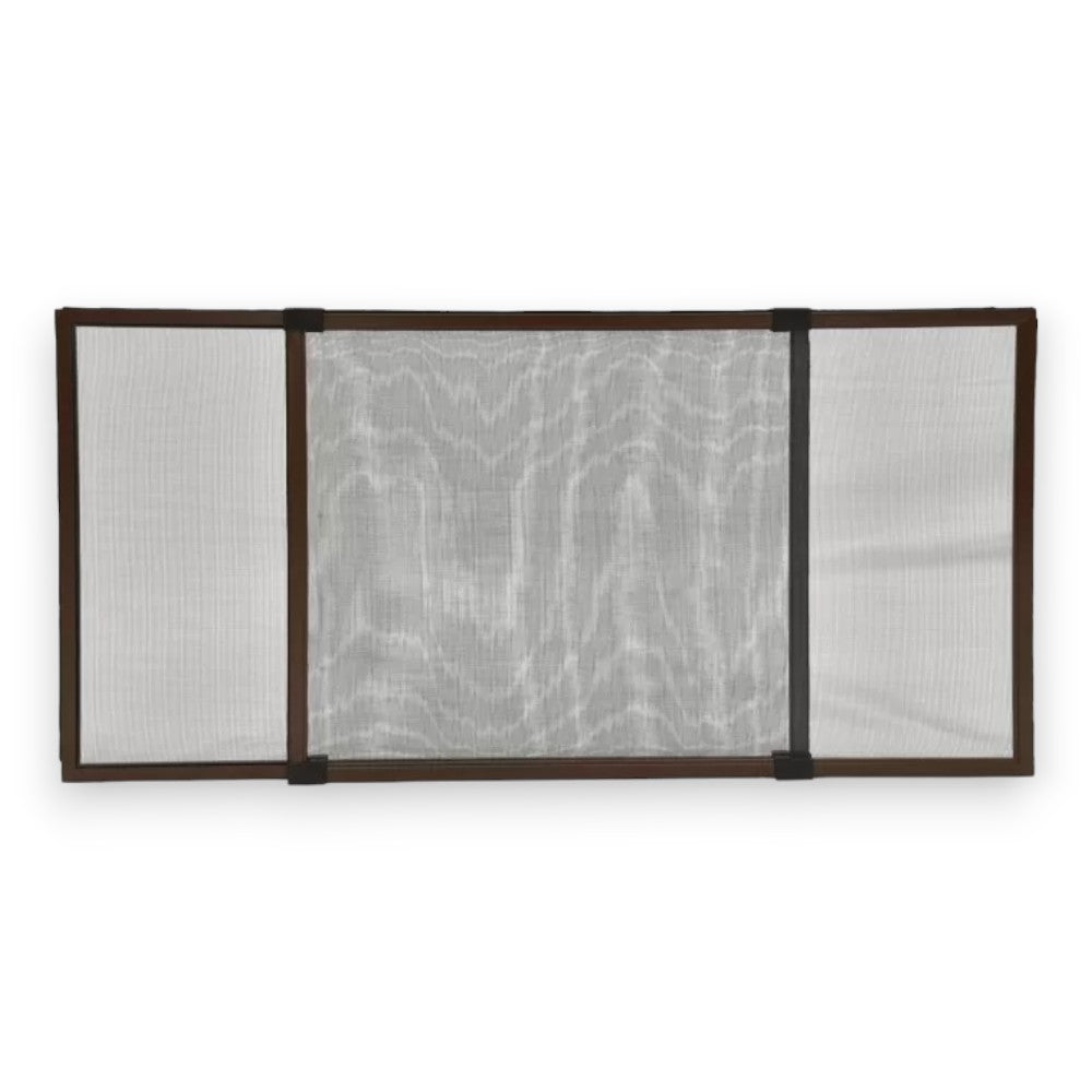 Moustiquaire en fibre avec cadre modulable en aluminium - couleur marron RAL8014 - maille grise - cm.75x50h.