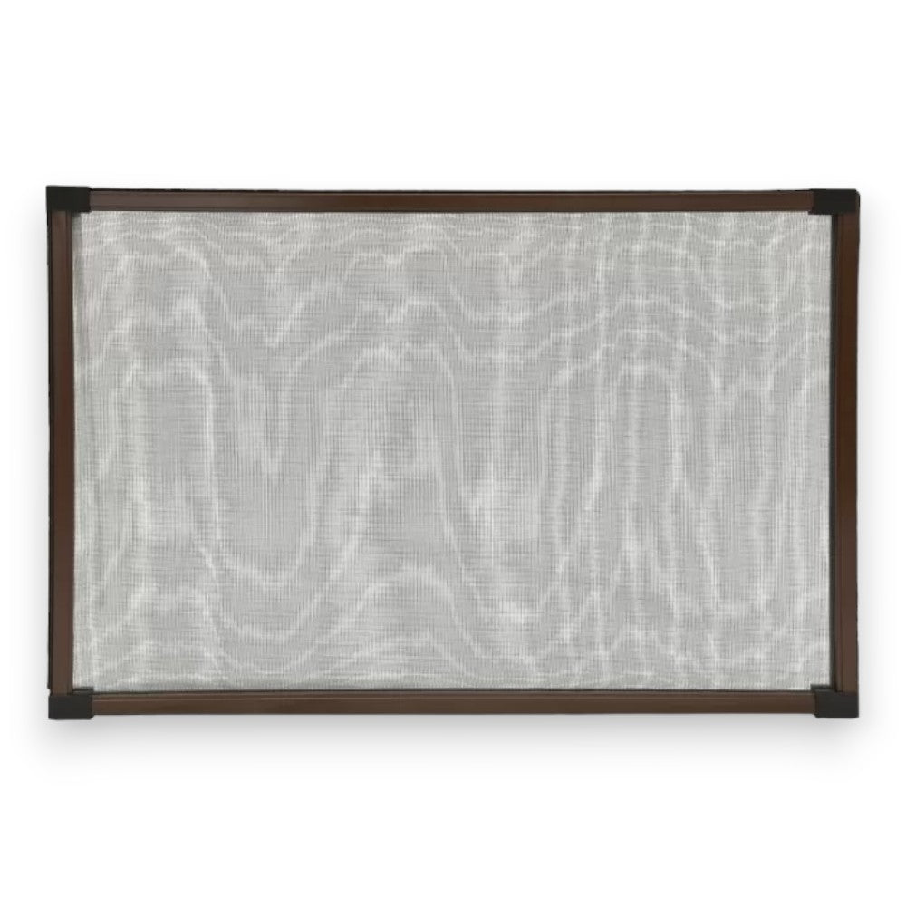 Moustiquaire en fibre avec cadre modulable en aluminium - couleur marron RAL8014 - maille grise - cm.75x50h.