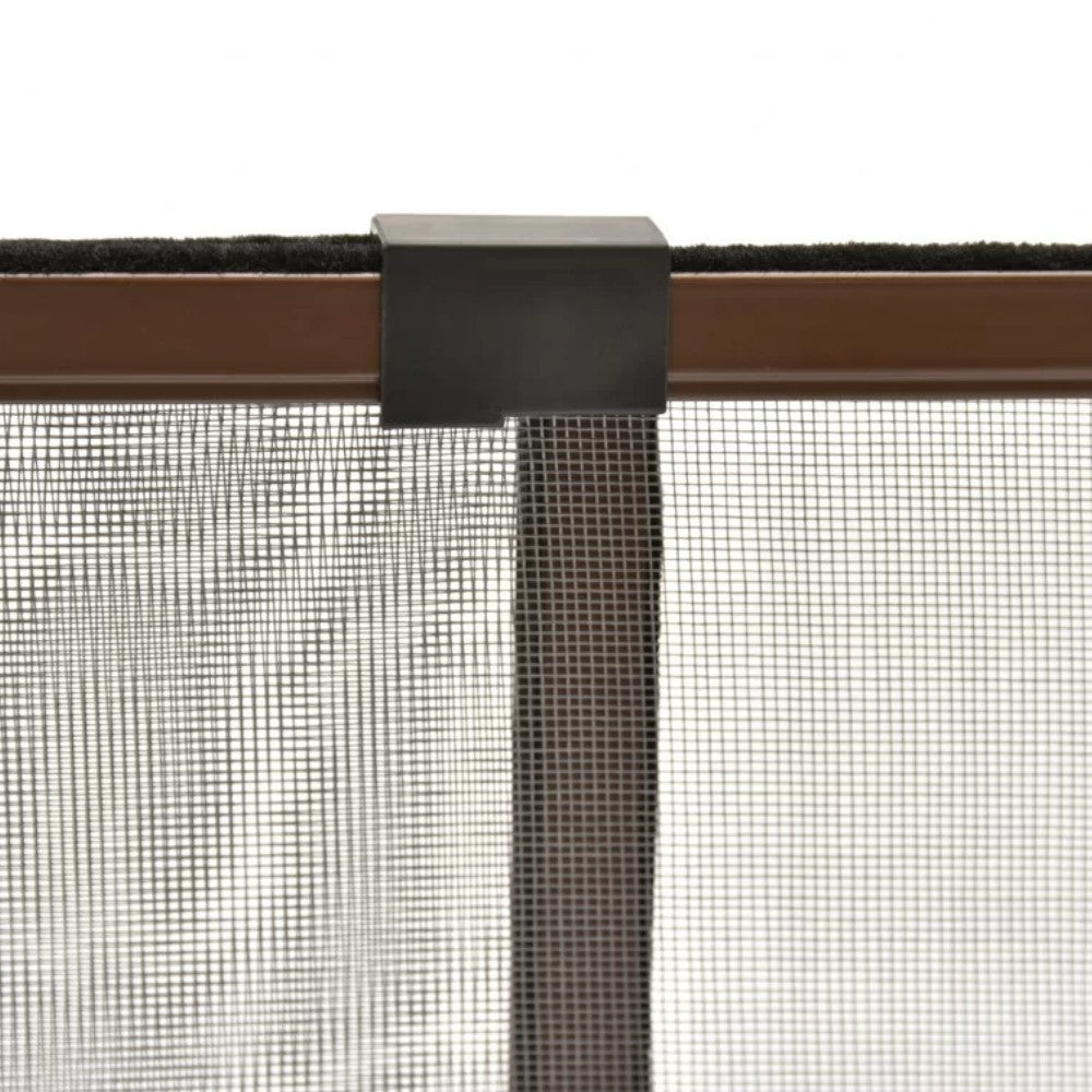 Moustiquaire en fibre avec cadre modulable en aluminium - couleur marron RAL8014 - maille grise - cm.75x50h.