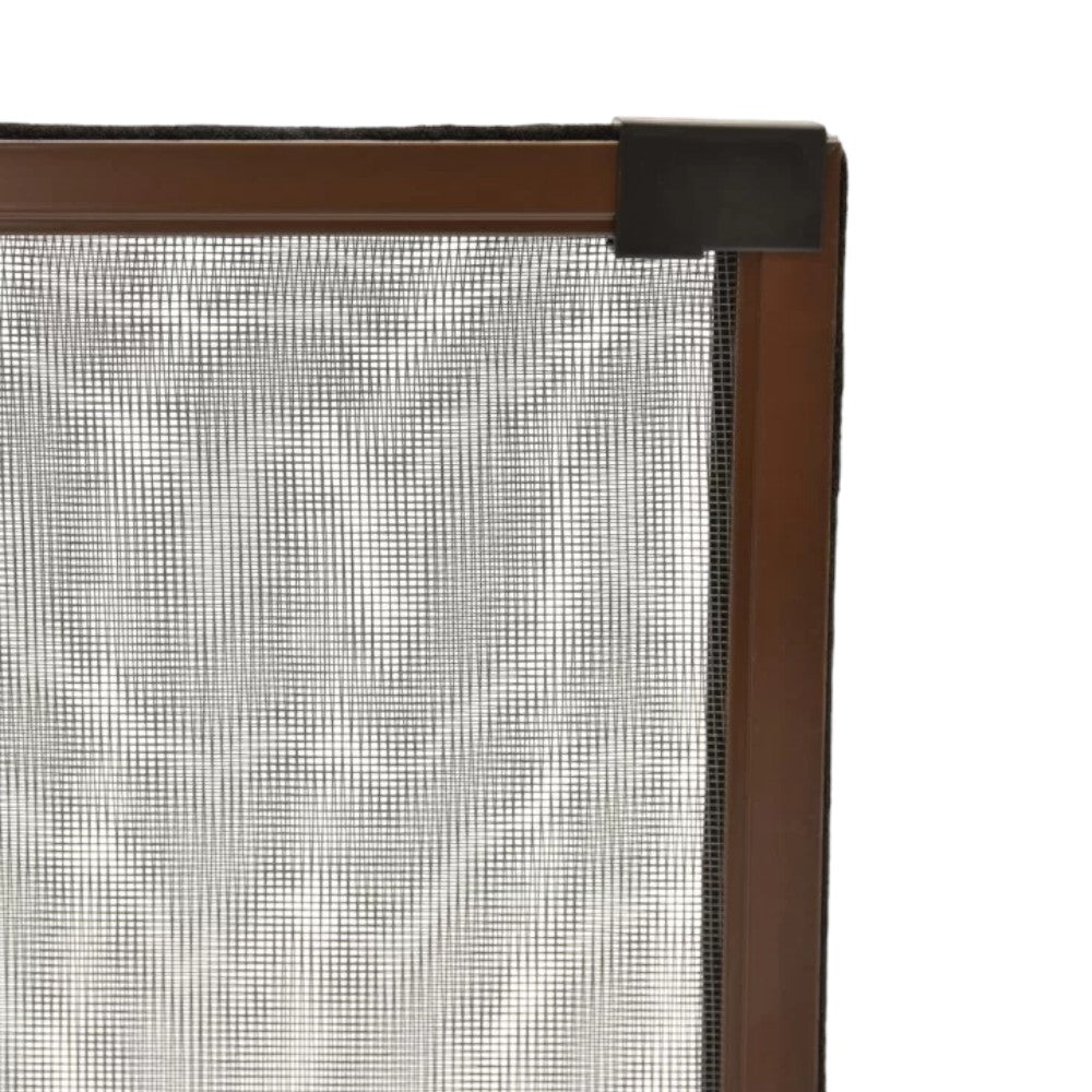 Moustiquaire en fibre avec cadre modulable en aluminium - couleur marron RAL8014 - maille grise - cm.75x50h.