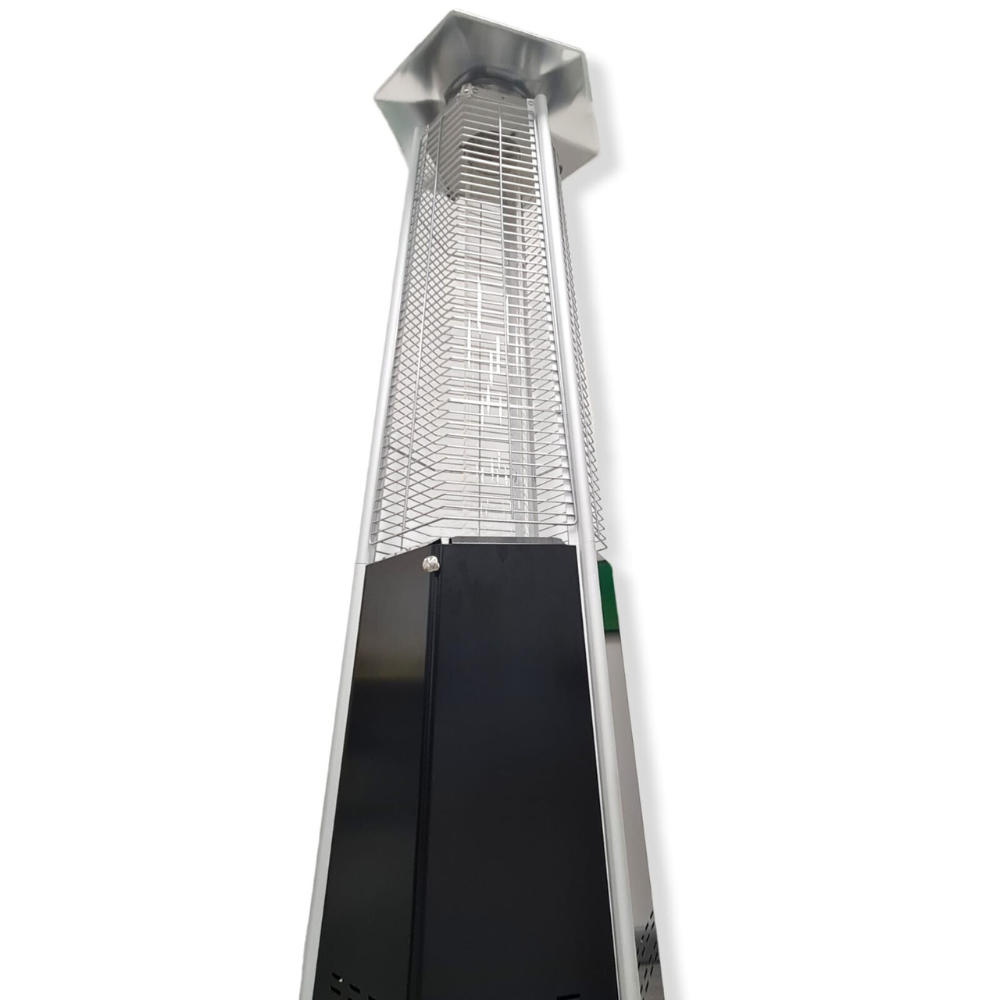 Poêle à gaz thermopatio extérieur, modèle pyramide hexagonale Totem 13 KW avec roulettes