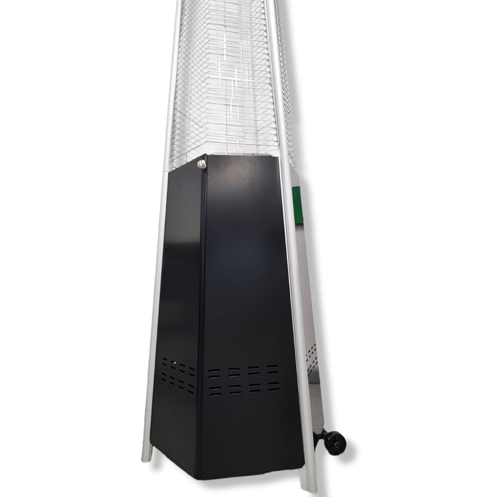 Poêle à gaz thermopatio extérieur, modèle pyramide hexagonale Totem 13 KW avec roulettes