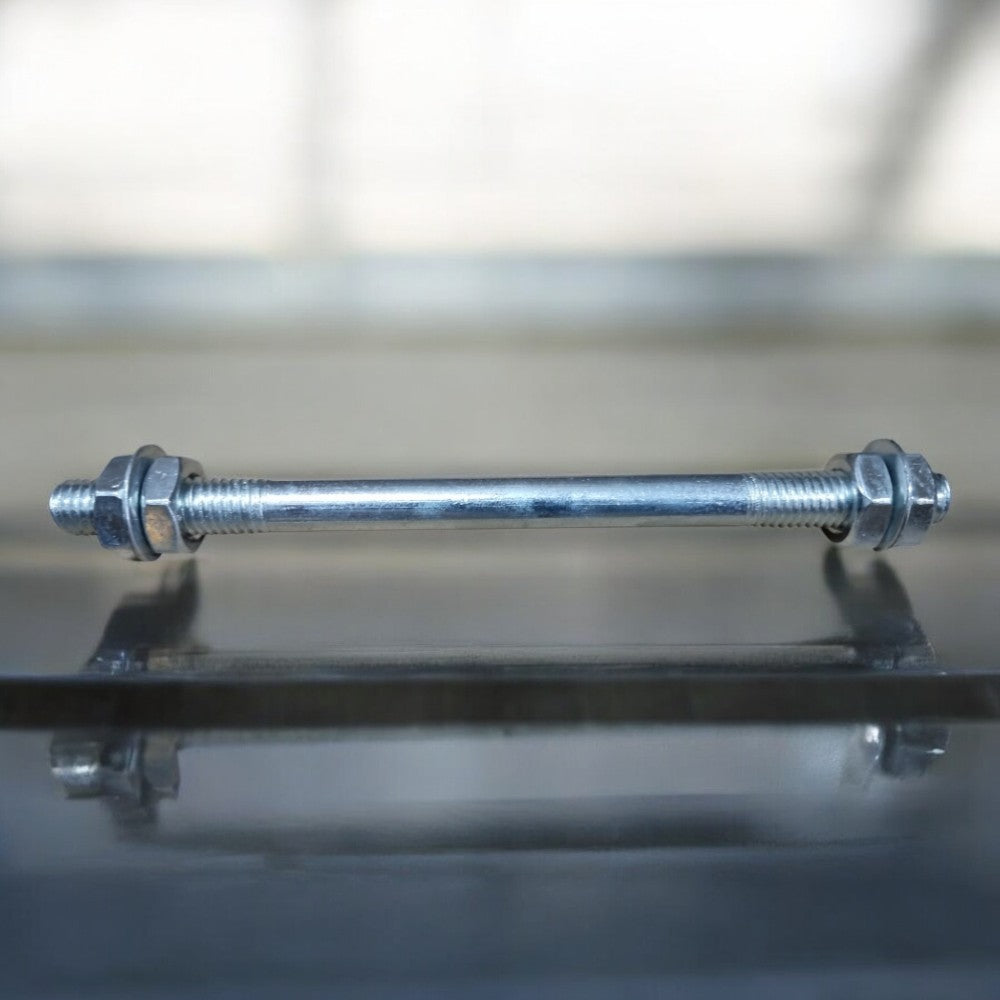 Axe avec écrous pour roue de brouette de jardin