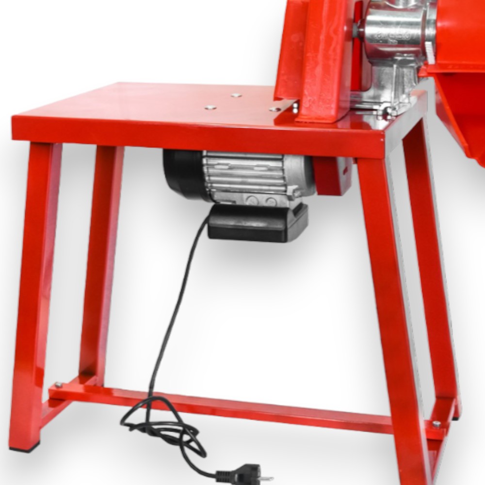 Presse-tomates électrique avec banc 370 W, égouttoir, entonnoir et pilon de cuisine