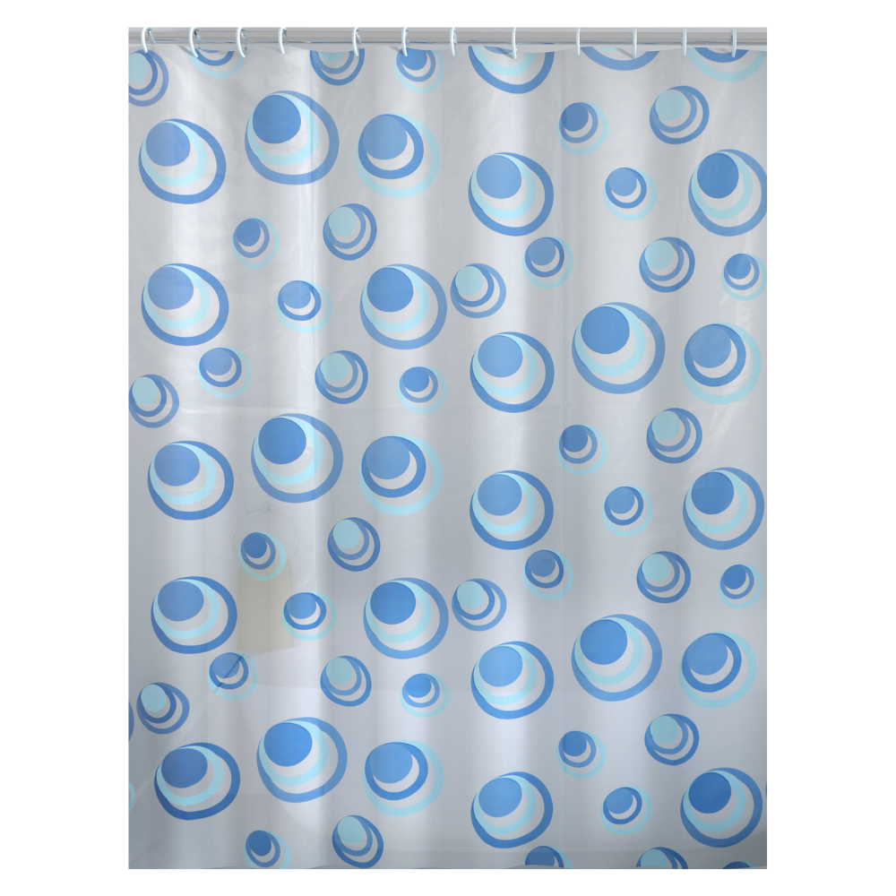 Rideau de douche salle de bain en peva 'orbita' bleu clair
