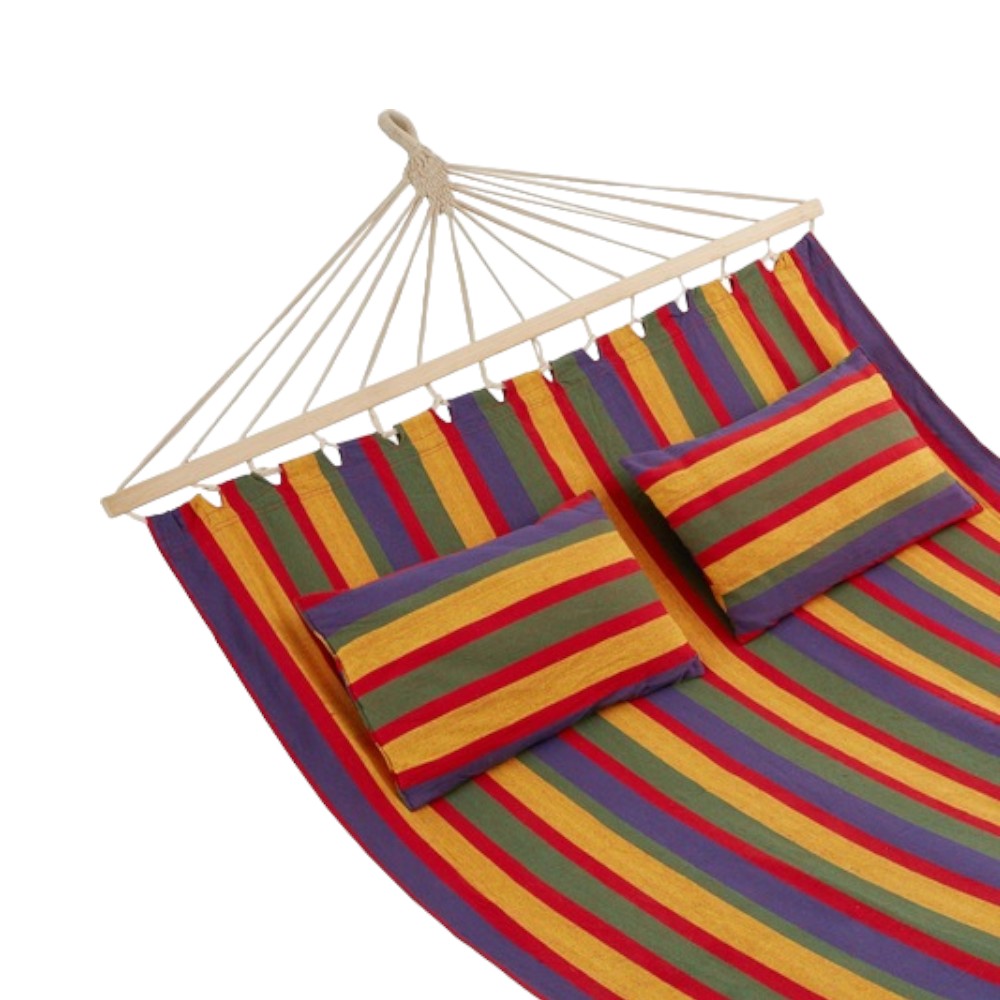 Hamac double serviette 200x150 cm à suspendre avec cordes et coussins You&amp;Me Poncho 