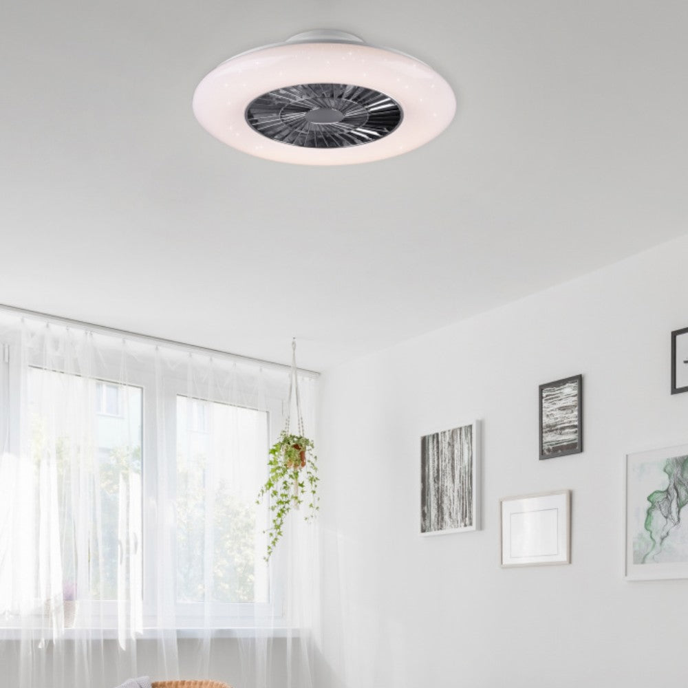 Plafonnier ventilateur avec trois modes de plafonnier LED avec ventilateur et télécommande diamètre 60 cm