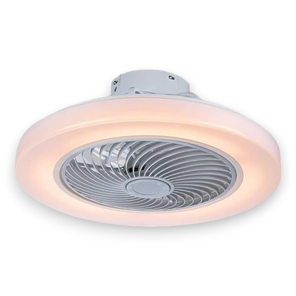 Plafonnier LED avec ventilateur 20w à 5 pales et 6 vitesses d'air chaud et froid avec télécommande