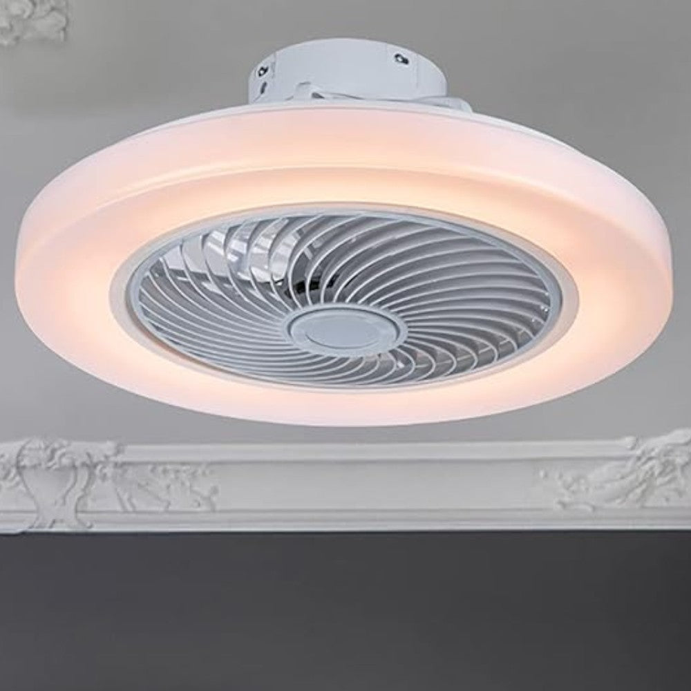 Plafonnier LED avec ventilateur 20w à 5 pales et 6 vitesses d'air chaud et froid avec télécommande