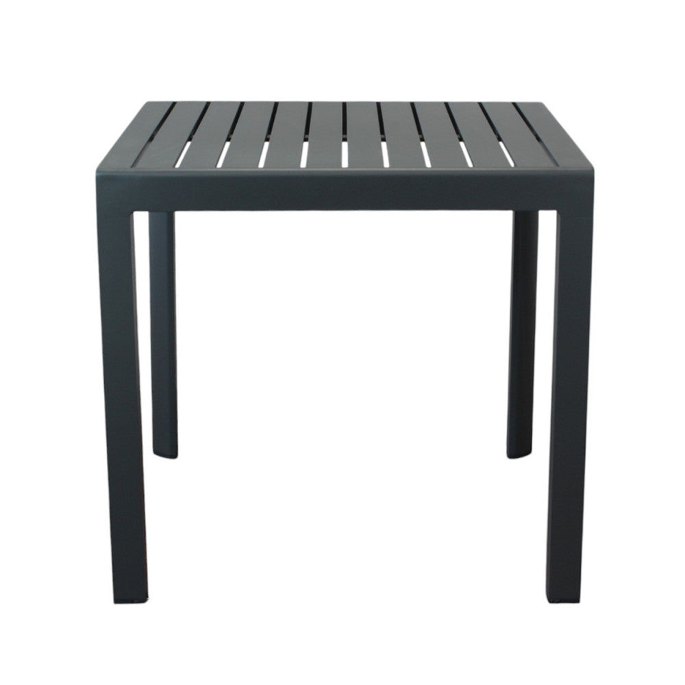 Tavolo quadrato 80x80 cm in alluminio con piano a doghe e piedi regolabili Alley