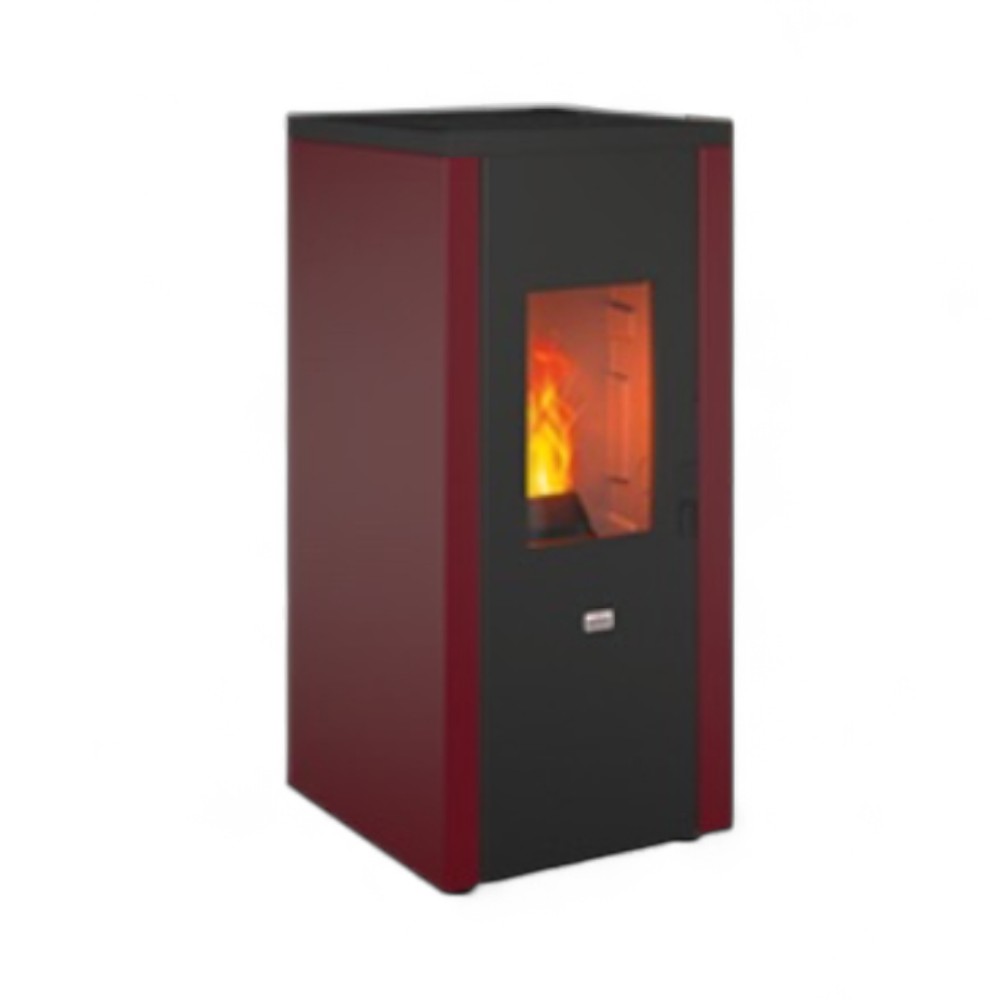 Stufa a pellet in acciaio 7 Kw con uscita fumi posteriore e dispositivo antiscoppio A+ Queen 77 EVO 5.0