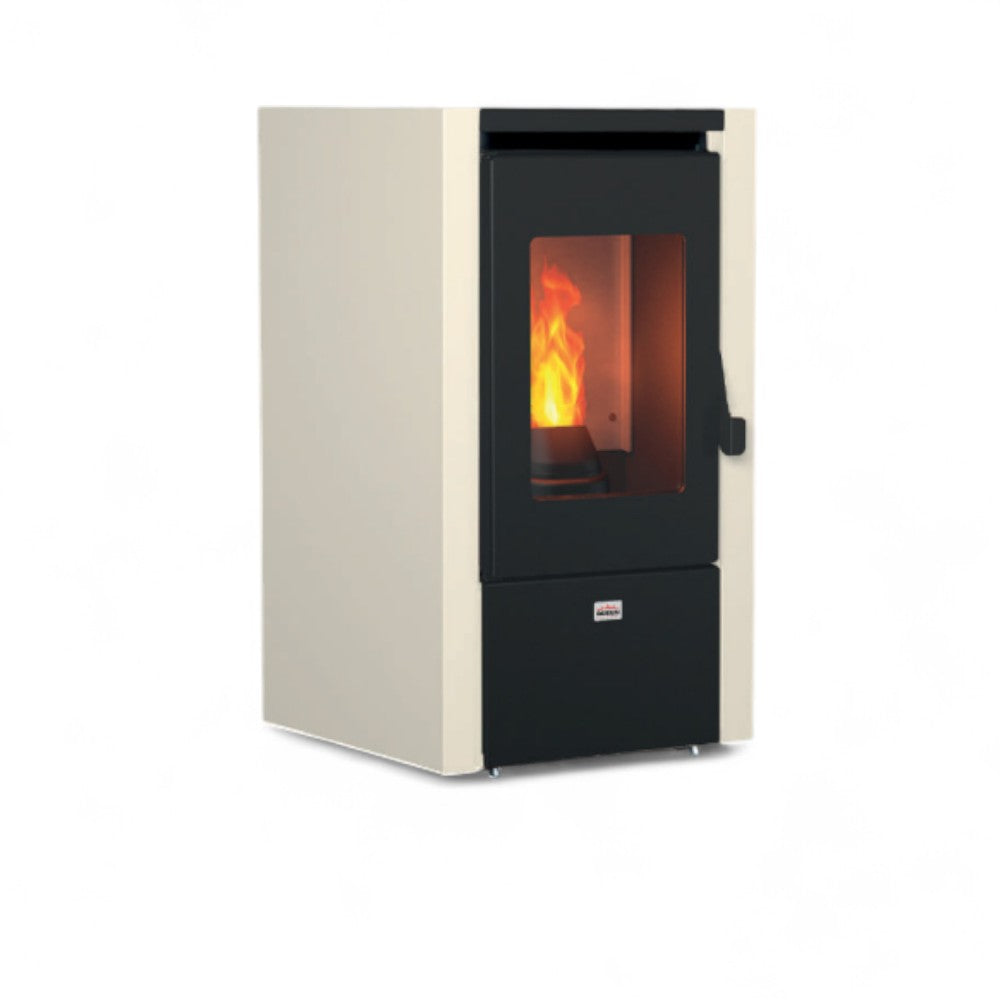 Stufa a pellet in acciaio 7 Kw A+ con uscita fumi posteriore 42,5x44xH76,5 cm Queen Little 6