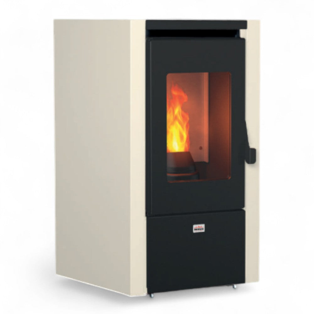 Stufa a pellet in acciaio 7 Kw A+ con uscita fumi posteriore 42,5x44xH76,5 cm Queen Little 6