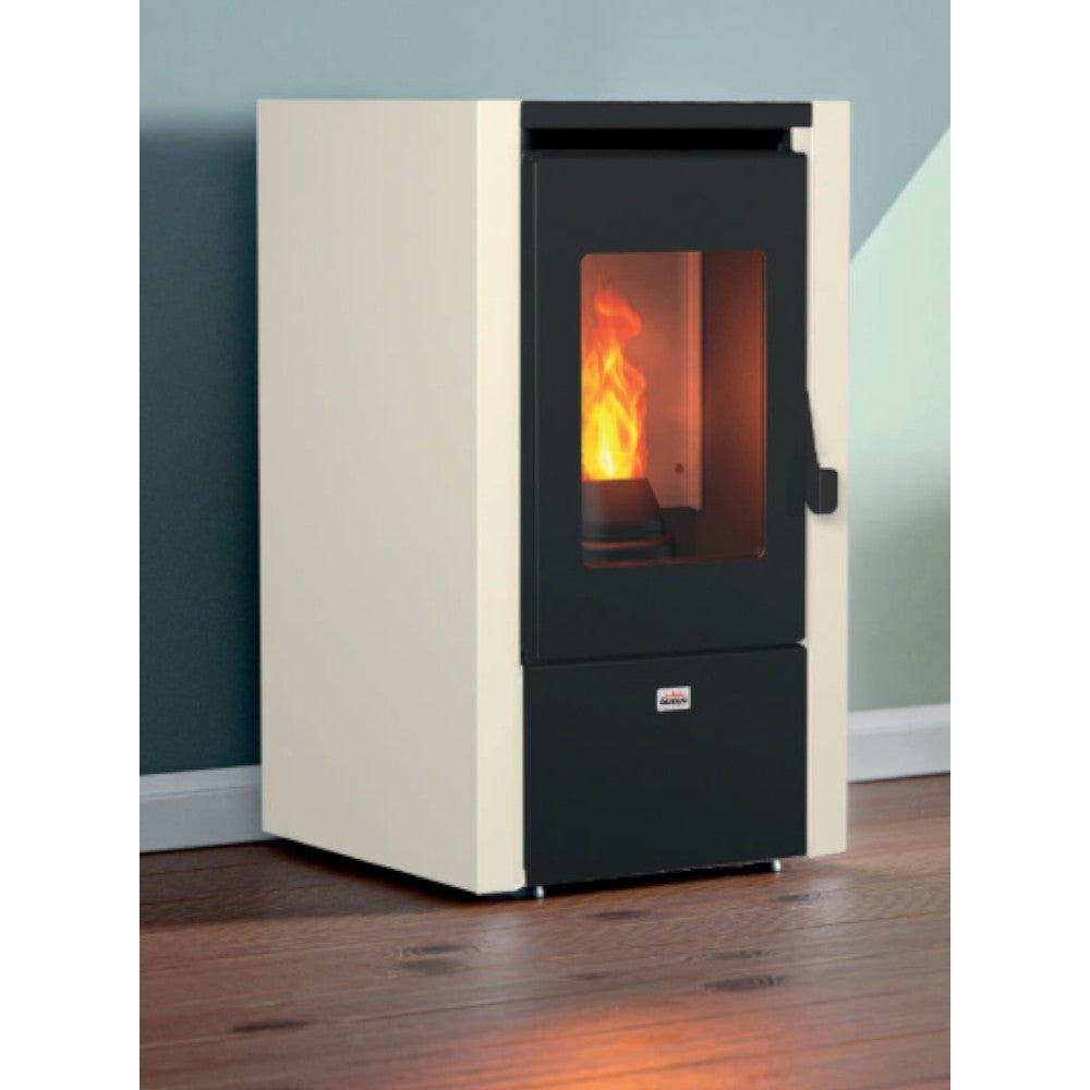 Stufa a pellet in acciaio 7 Kw A+ con uscita fumi posteriore 42,5x44xH76,5 cm Queen Little 6