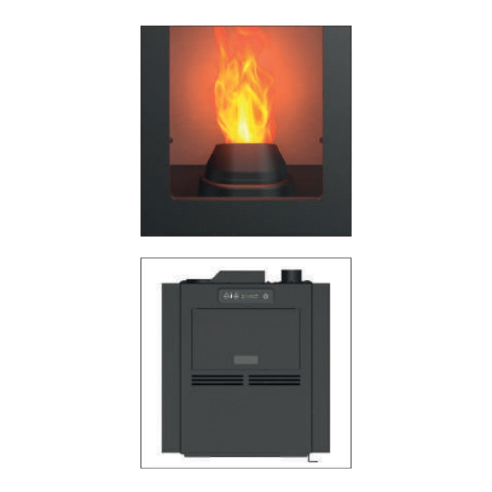 Stufa a pellet in acciaio 7 Kw A+ con uscita fumi posteriore 42,5x44xH76,5 cm Queen Little 6