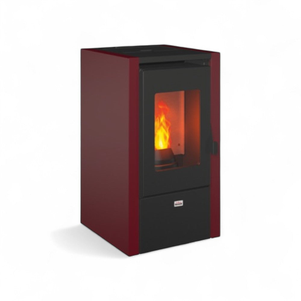 Stufa a pellet in acciaio 7 Kw A+ con uscita fumi posteriore 42,5x44xH76,5 cm Queen Little 6