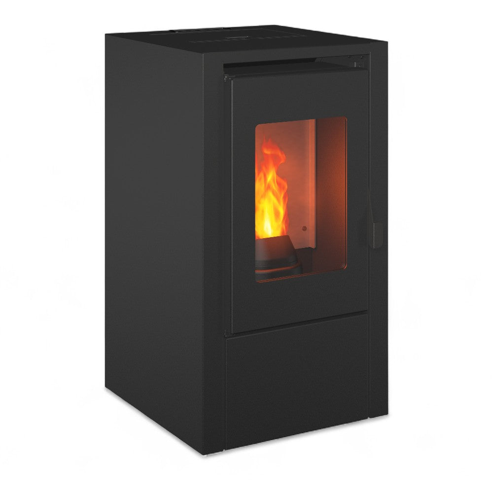 Stufa a pellet in acciaio 7 Kw A+ con uscita fumi posteriore 42,5x44xH76,5 cm Queen Little 6