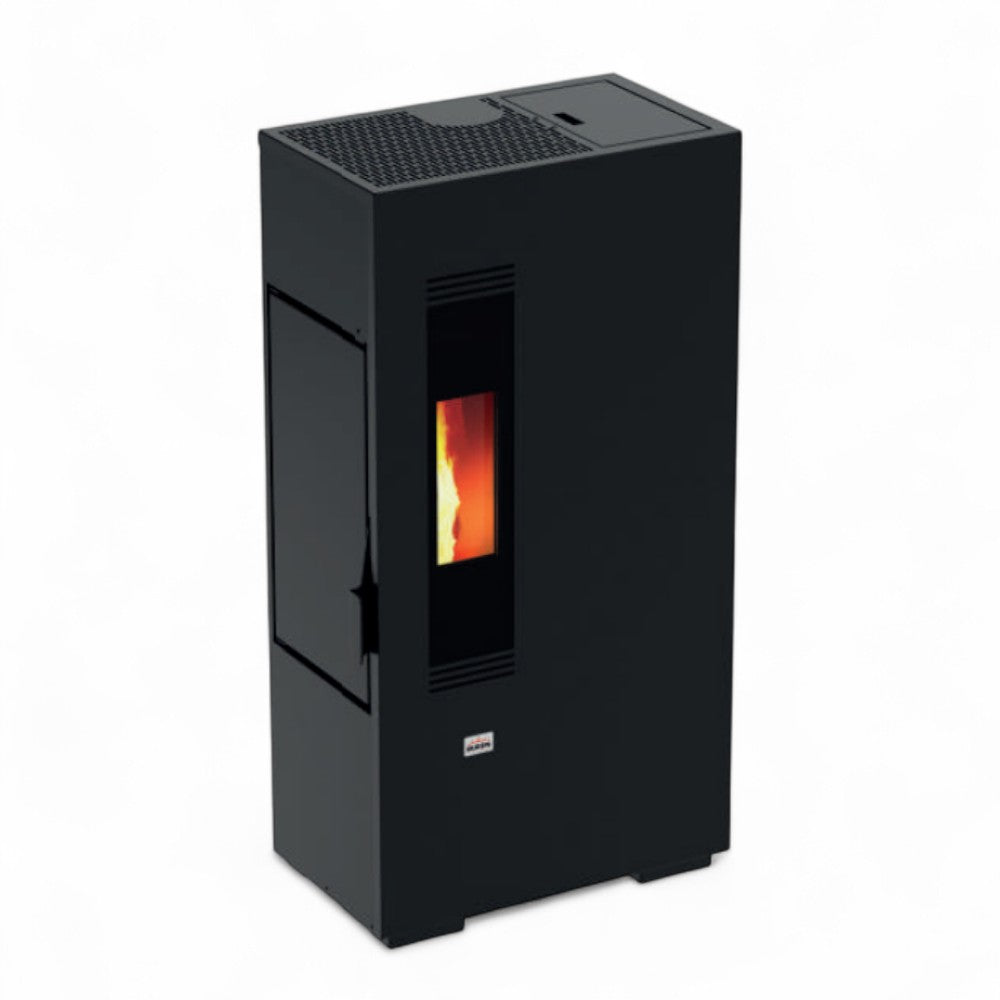 Stufa a pellet in acciaio 5,5 Kw A+ con raccordo uscita fumi posteriore o superiore Queen Slim 5