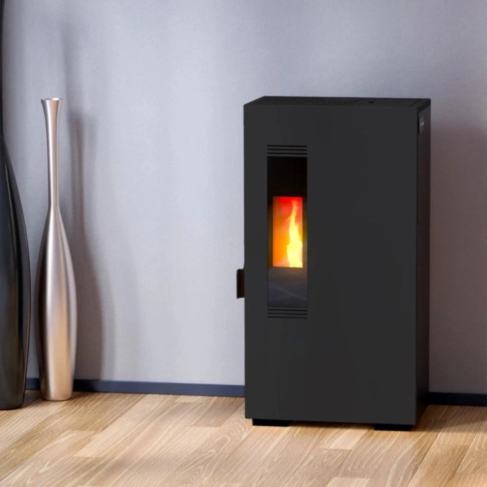 Stufa a pellet in acciaio 5,5 Kw A+ con raccordo uscita fumi posteriore o superiore Queen Slim 5